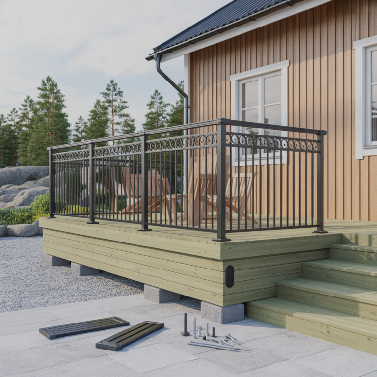 Smidesräcke på altan – höjdkrav, infästning och kostnad - Smidesfirma